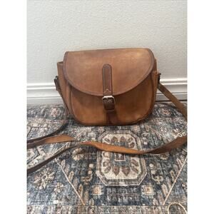 Vintage Women’s Leather Crossbody Saddle Bag Brown Leather Shoulder‎ Strap